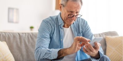 A man using his phone.